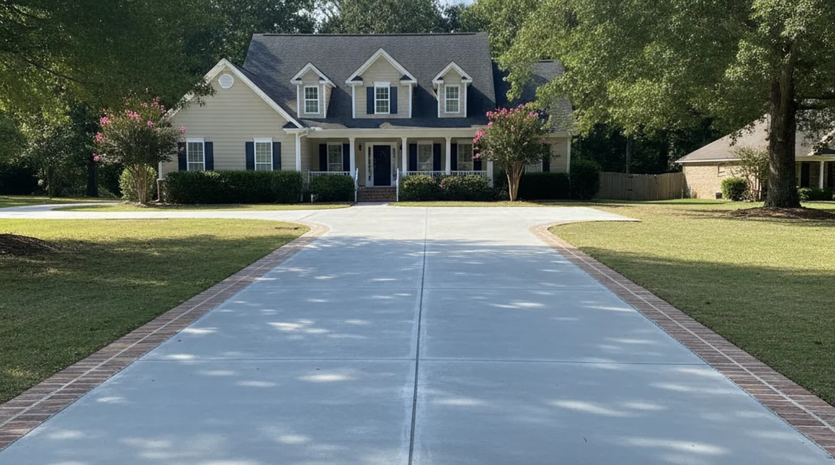 Concrete driveway with brick border in Orangeburg SC