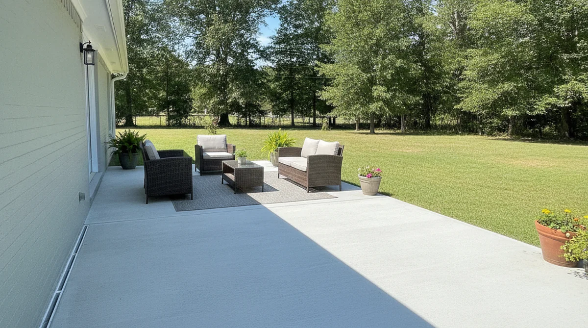 Concrete patio with drainage in Sumter SC