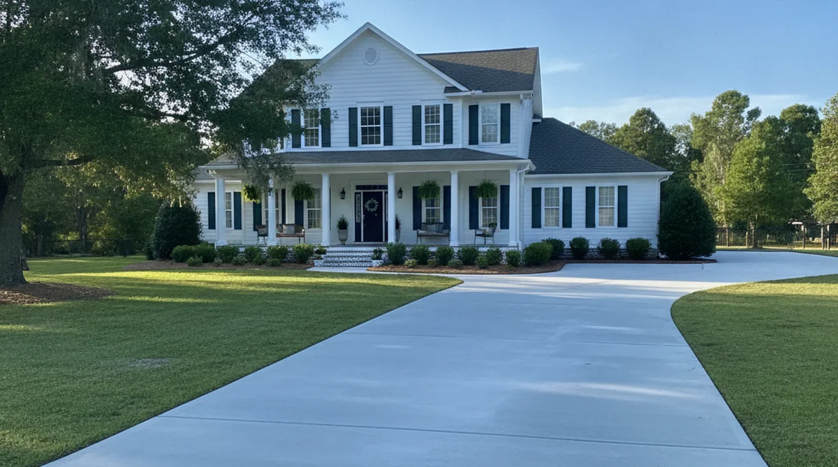 New concrete driveway at Sumter SC home